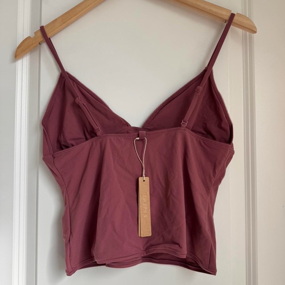 Skims Fits Everybody Picot Cami & Short Set in Beet, size large - Picture 4 of 7